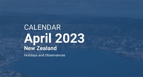 April 2023 Calendar New Zealand