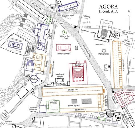 Atenas Agora Mapa Mapa De ágora De Atenas Grecia