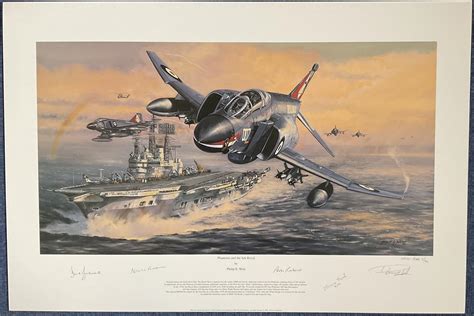 Sold Price Ww2 5 Signed Phantoms And The Ark Royal Colour Print By