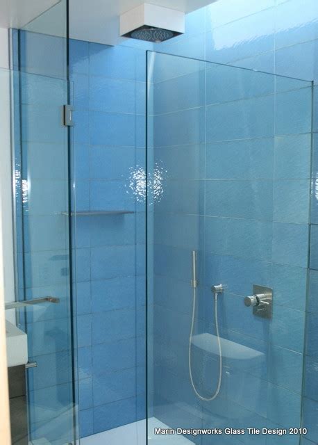 This instructable describes tips for working with glass and marble. Glass Tile Shower - Contemporary - Bathroom - San ...