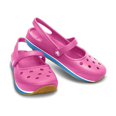 Crocs Retro Mary Jane Fuchsiaocean Sling Back 70s Inspired Shoe With