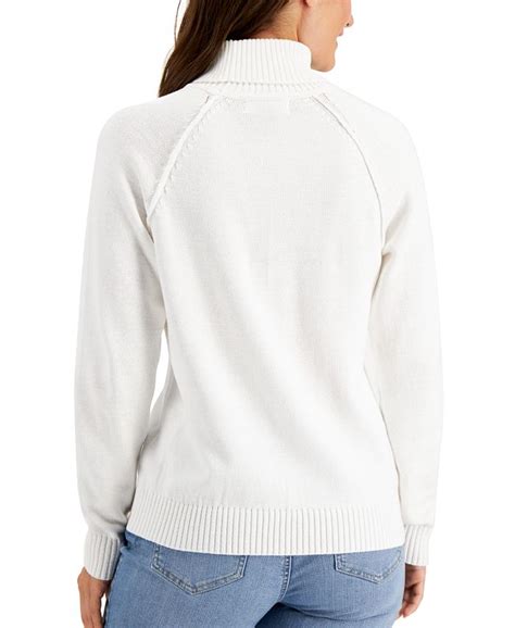 Karen Scott Cotton Turtleneck Sweater Created For Macys And Reviews Sweaters Women Macys