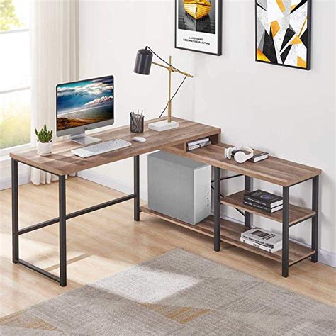 Color can be changed for additional charge. Amazon.com: BON AUGURE L Shaped Corner Desk, Wood and ...