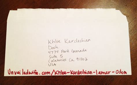How to address formal envelopes. Encouraging Letter To Khloe Kardashian & Lamar Odom