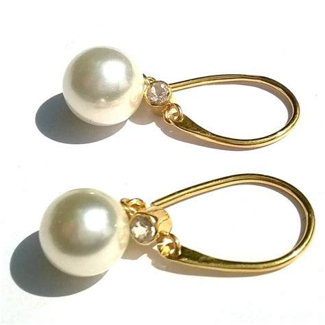 gold pearl earrings drop earrings white pearl earring gold pearl earrings pearl white unique