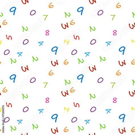 Mathematics Background Different Numbers In Random Pattern Colorful School Pattern For