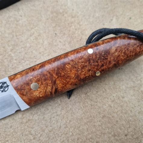 Full Tang Puukko Knife With Stabilized Maple Burl Handle Sirius Knives