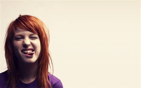 Brown Haired Woman In Purple Shirt Showing Her Tongue Hd Wallpaper Wallpaper Flare