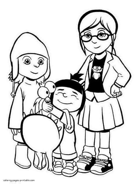 agnes margo and edith coloring page coloring pages printable