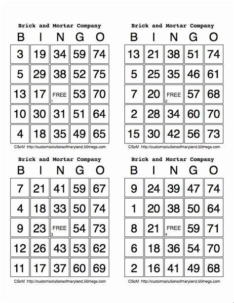 4 Per Page Postcard Template Lovely Best S Of Bingo 4 Cards Per Page