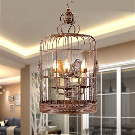 Rustic Cage Birds Chandelier For Farmhouse Bedroom Sitting Room