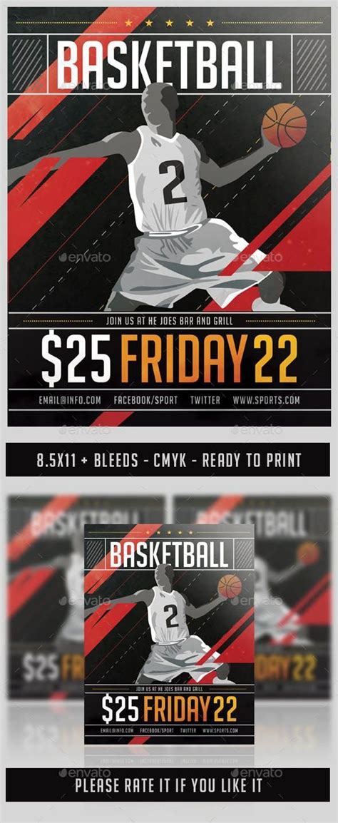 Basketball Poster Basketball Posters Sports Flyer Poster