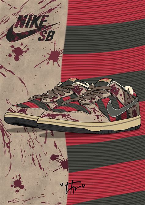 Nike Dunk Sb Low Freddy Krueger On Behance Nike Art Nike Wallpaper
