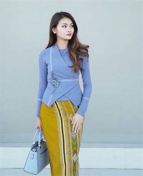 Pin By Cing Deih On Wrap Fashion Tops Blouse Myanmar Dress Design