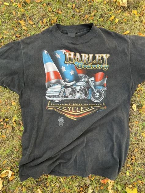 Vintage D Emblem Harley Davidson T Shirt Biker Xl Bornfree