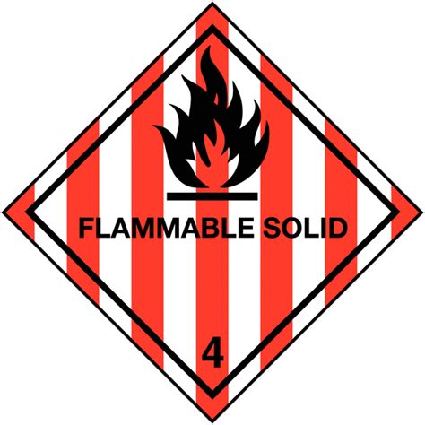 Self Adhesive Flammable Solid Class 4 Hazard Warning Diamond Safetyshop