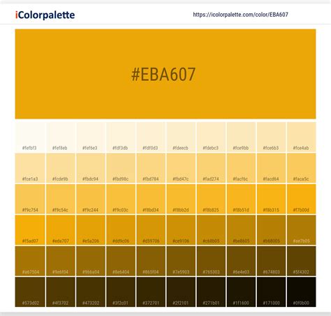 Hex Color Code #eba607 | Pantone P 14-8 C color information | Hsl | Rgb ...