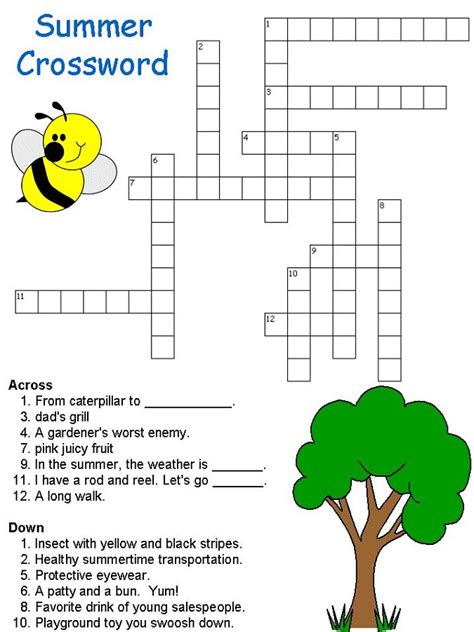 Crossword Puzzles For Children Activity Shelter Fall Crossword Puzzle