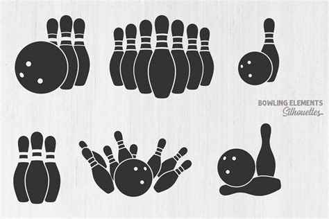 Bowling Pin Silhouette Bowling Ball SVG Gráfico por Design Lands