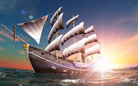 Sailing Ship Digital Art Artwork Wallpapers Hd Desktop