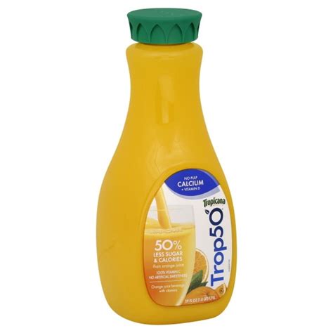 Tropicana Trop50 Orange Juice Beverage Calcium 50 Less Sugar Pulp Free