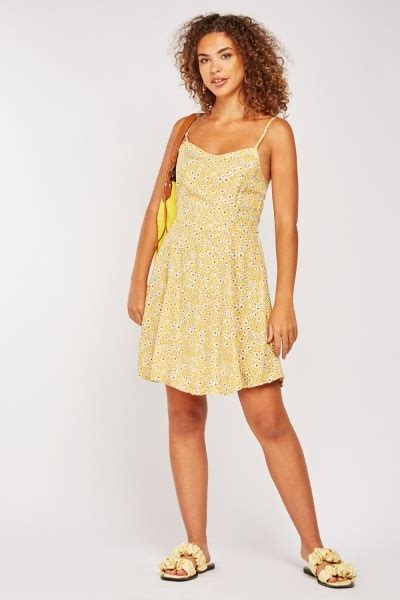 Ditsy Floral Summer Mini Dress Yellowmulti Just 7