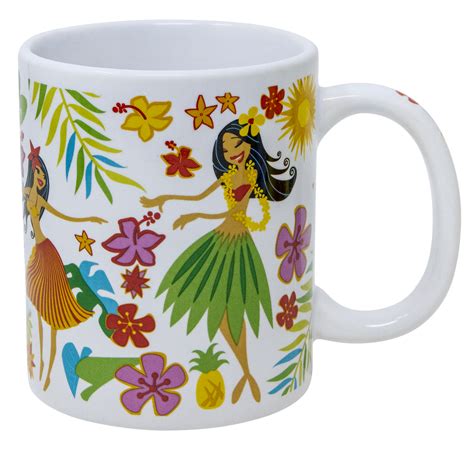 Hawaiian Design Ceramic Mug: Island Hula Honeys