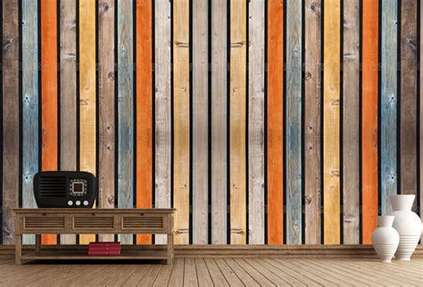 Multi Colored Wood Background Wallpaper For Living Room Wall Decor