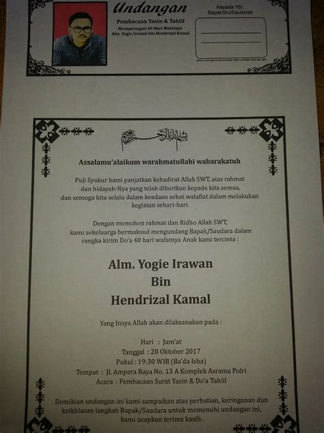 Surat tahlil lagu mp3 download from mp3 lagu mp3. Surat Undangan Tahlil 40 Hari