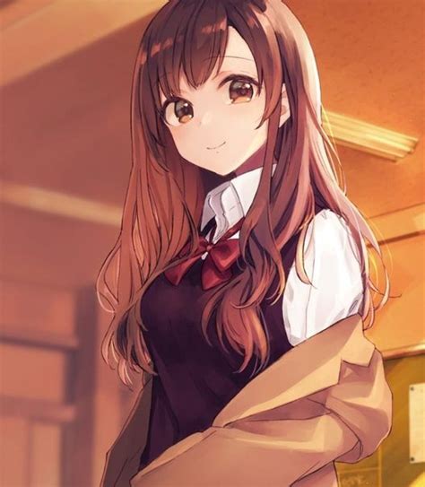 Brown Hair Anime Girl On Bed Anime Wallpaper Hd