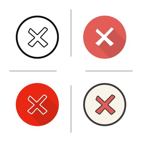 Cancel Icon Flat Design Linear And Color Styles Decline Symbol