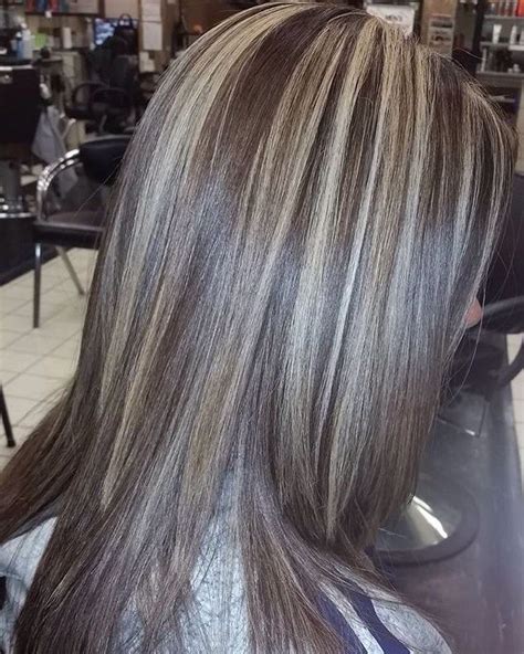 Chunky Blonde Highlights On Dark Brown Hair Dark Brown Hair With Blonde