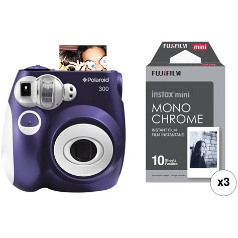 Polaroid 300 Instant Film Camera With Instant Film Kit Purple