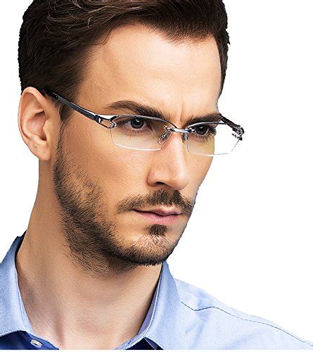 Agstum Pure Titanium Half Rimless Business Glasses Frame Eyeglasses