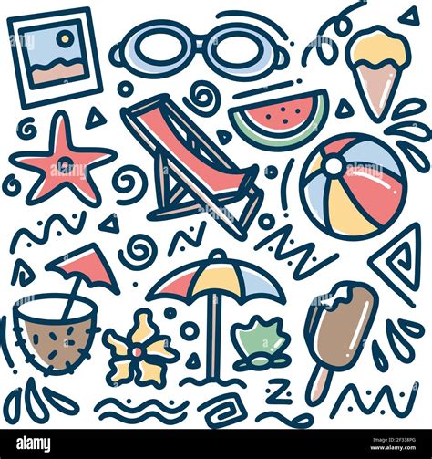 Hand Drawn Beach Doodle Stock Vector Image And Art Alamy