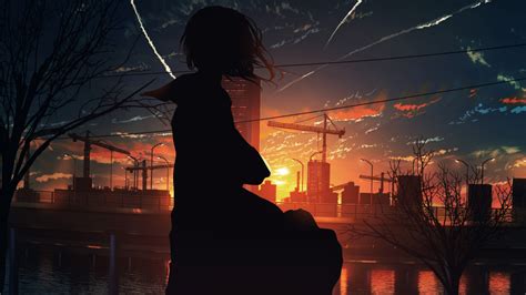 1366x768 Resolution 4k Lost In Sunset Hd Anime Girl 1366x768 Resolution