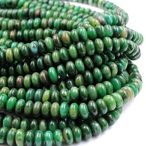 Natural African Green Jade Beads 6mm 8mm Rondelle Beads 16 Strand