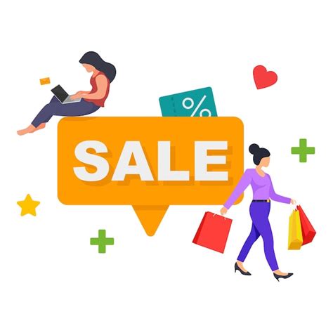 Premium Vector People Characters Online Shopping Discount Banner