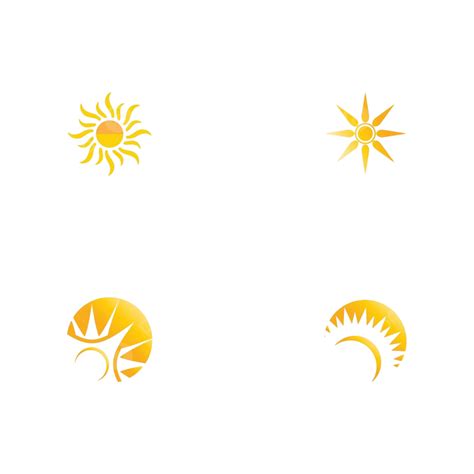 Set Sun Vector Illustration Icon Logo Sunlight Symbol Beams Vector