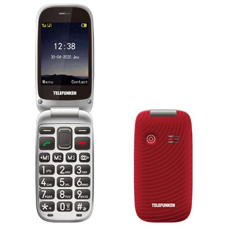 Telefunken S540 Téléphone Portable à Clapet Pour Senior