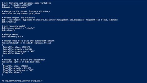 Create Sql Server Database With Powershell