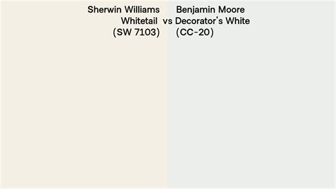 Sherwin Williams Whitetail Sw 7103 Vs Benjamin Moore Decorators
