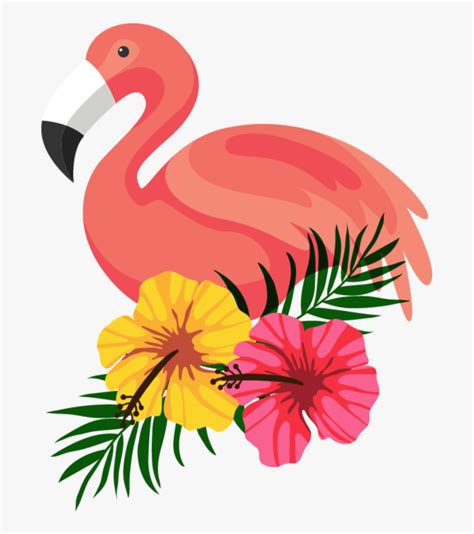 Flamingo With Flowers Clipart Hd Png Download Transparent Png Image