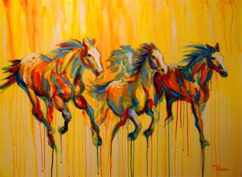 Paintings Of Horses Colorful Expressionist Horse Painting