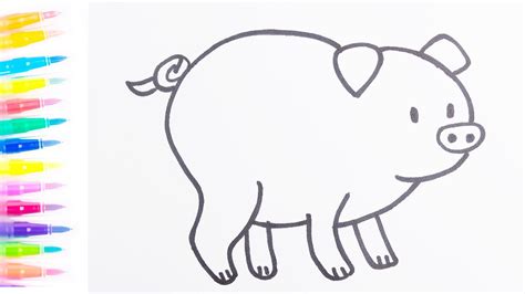 Desenhe um porco para crianças Desenhe um porco Aprenda a desenhar