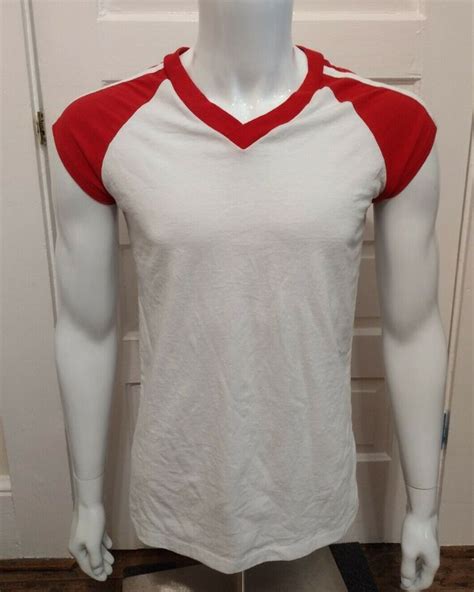 70s Eagle Muscle Ringer T Shirt Stripe Athletic Blank Sz M Men Single Stitch Red Ebay In 2022