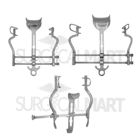 3 Balfour Retractors 4 7 And 10 Spread With Fenestrated Side Blades