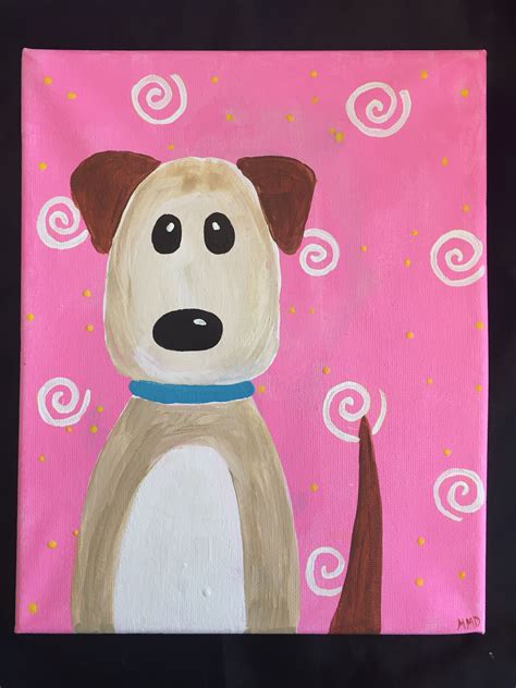 Canvas Dog Painting Easy Eleanore Witt