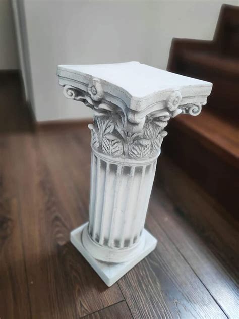 Pedestal Antique Solid Greek Concrete Column Garden Statue Etsy