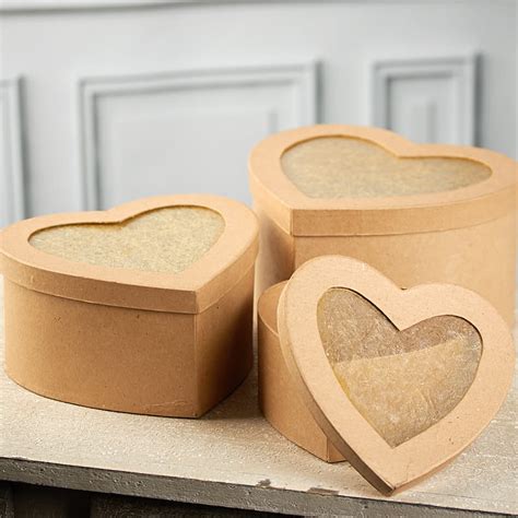 Paper Mache Heart Boxes Valentines Day Holiday Crafts Factory